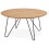 Round NATURAL coffee table with oak veneer top RUNDA