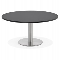 Ultra design BLACK round coffee table with metal foot MARCO