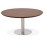 Round WALNUT coffee table with MDF top and brushed steel legs STUD