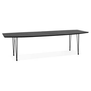 BLACK table with wooden top and metal structure STRIK