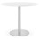 WHITE round table with wooden top and brushed steel legs GODET