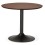 Table ronde design en bois couleur NOIX avec pieds en métal noir PATON 90