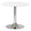 WHITE round table with wooden top and chromed metal leg BLETA 90