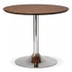 Table ronde NOIX avec plateau en bois et pied en métal chromé BLETA 90