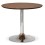 WALNUT round table with wooden top and chromed metal leg BLETA 90