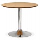 NATURAL round table with wooden top and chromed metal leg BLETA 90