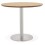 NATURAL dining table with round MDF top and brushed steel leg JAMIE
