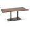 Dining room table or desk in WALNUT color (BIG SIZE) with beveled edge and central metal leg JAKADI
