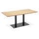 Dining room table or desk in NATURAL color (BIG SIZE) with beveled edge and central metal leg JAKADI
