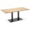 Dining room table or desk in NATURAL color (BIG SIZE) with beveled edge and central metal leg JAKADI