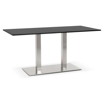 Table de salle à manger rectangulaire NOIRE avec pied en métal robuste SUTTON