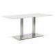 Rectangular WHITE dining table with sturdy metal leg SUTTON