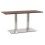 WALNUT rectangular table in MDF with beveled edge and double central foot in brushed steel RECTA