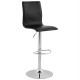 Adjustable black bar stool with padded seat