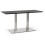 BLACK rectangular table in MDF with beveled edge and double central foot in brushed steel RECTA