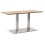 NATURAL rectangular table in MDF with beveled edge and double central foot in brushed steel RECTA