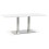 WHITE rectangular table in MDF with beveled edge and double central foot in brushed steel RECTA