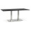 Black rectangular large table in MDF with beveled edge and double central foot in brushed steel RECTA