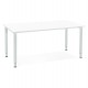 WHITE meeting table, with wooden top and metal legs BURO