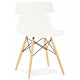 Beautiful white chair with Scandinavian design and beech legs
