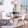 Ambiance salle à manger Lot de 4 Chaises Scandinaves Rembourrées EGGREE Lot de 4 Chaises Scandinaves Blanches Rembourrées EGGREE