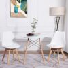 Coffee time Lot de 4 Chaises Scandinaves Rembourrées EGGREE Lot de 4 Chaises Scandinaves Blanches Rembourrées EGGREE