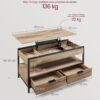 Dimensions Table Basse à Plateau Relevable VASAGLE Dimensions Table Basse à Plateau Relevable VASAGLE