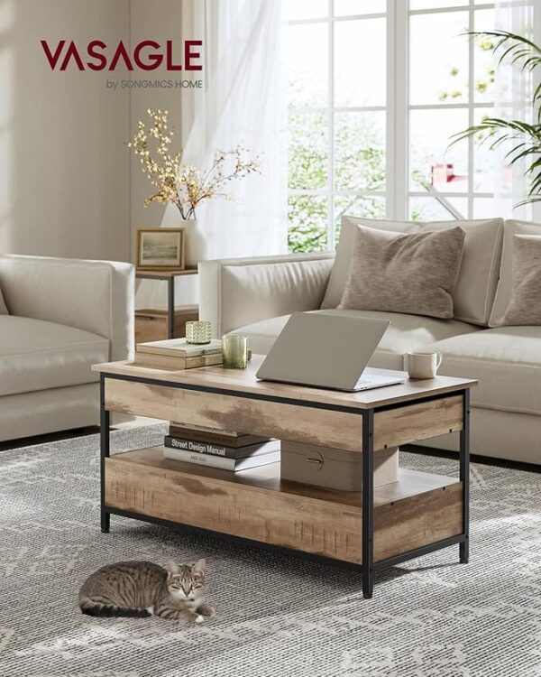 Salon Table Basse à Plateau Relevable VASAGLE Salon Table Basse à Plateau Relevable VASAGLE