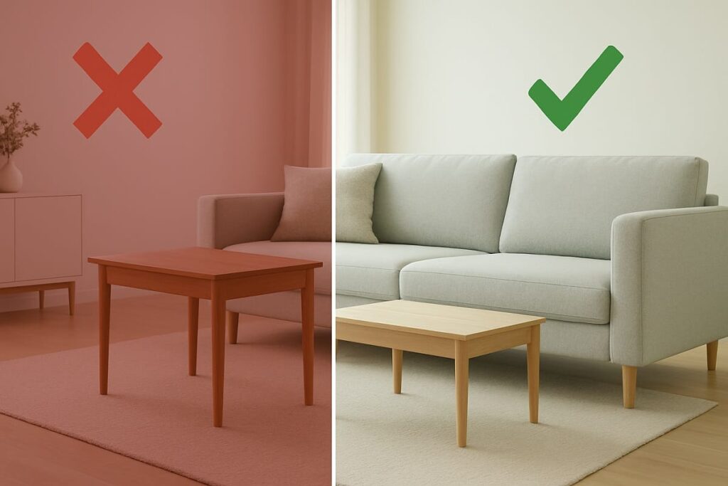 Comparatif hauteur table basse et canapé Comparatif hauteur table basse et canapé