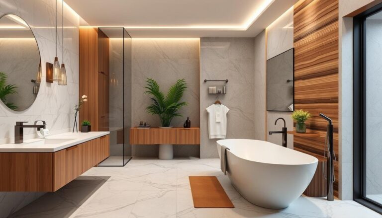 matériaux tendance de la salle de bain