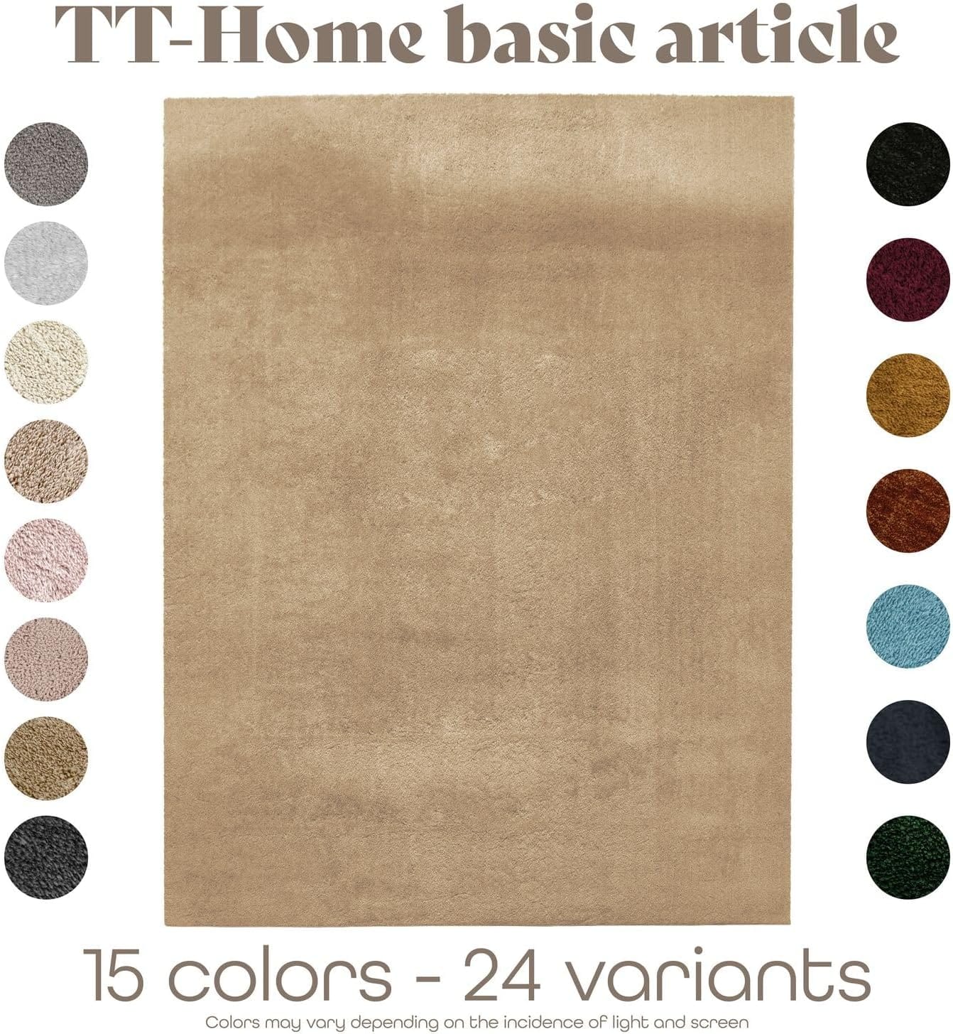 Tapis Monochrome Moderne Beige Foncé TT Home 160x220 cm