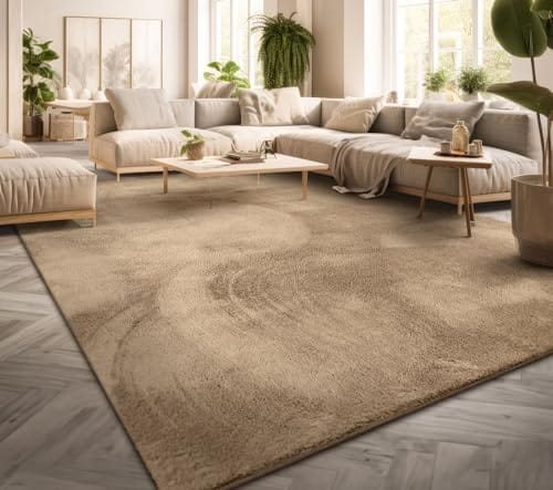 Tapis Monochrome Moderne Beige Foncé : Élégance et Confort 160x220 cm Tapis Monochrome Moderne Beige Foncé : Élégance et Confort 160x220 cm