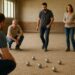 Partie de pétanque en intérieur