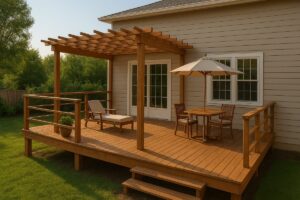 Terrasse en bois sur pilotis