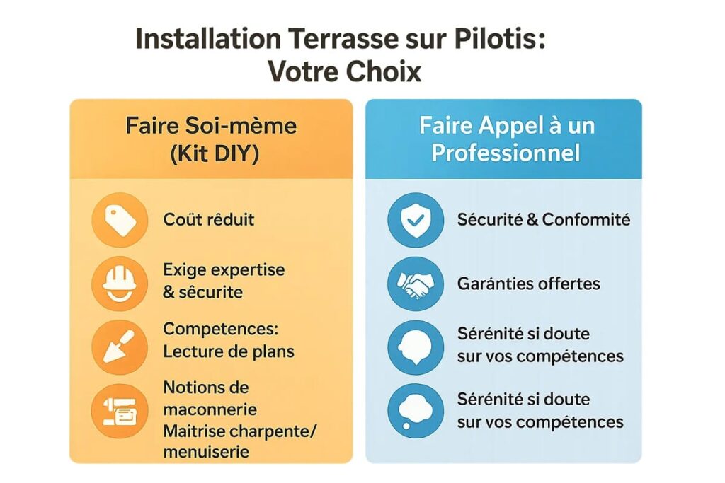 Résumé des étapes à vérifier pour installer une terrasse sur pilotis Résumé des étapes à vérifier pour installer une terrasse sur pilotis