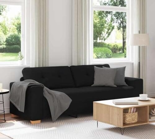 Canapé 3 places Noir en Tissu 180 cm Canapé 3 places Noir en Tissu 180 cm