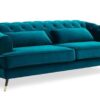 Canapé Boudoir 3 Places Velours Bleu Canard Canapé Boudoir 3 Places Velours Bleu Canard