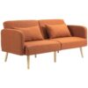Canapé Convertible 3 Places en Tissu Marron Canapé Convertible 3 Places en Tissu Marron
