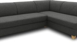 Canapé d'angle classique anthracite 254x186 cm