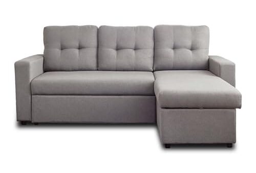 Canapé d'angle Convertible 4 Places en Tissu Canapé d'angle Convertible 4 Places en Tissu