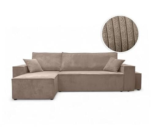 Canapé d'angle convertible Farah en velours