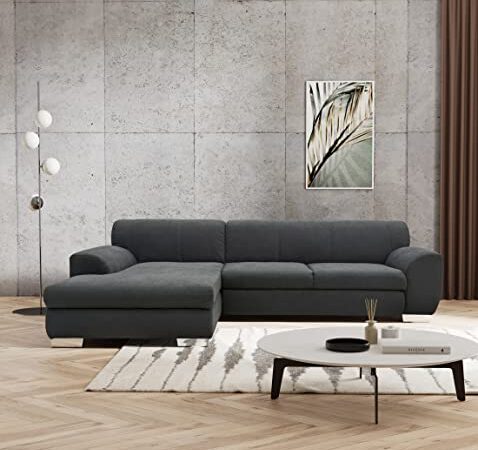 Canapé d'angle convertible moderne en gris