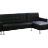 Canapé d'angle convertible Theo noir 4 places Canapé d'angle convertible Theo noir 4 places