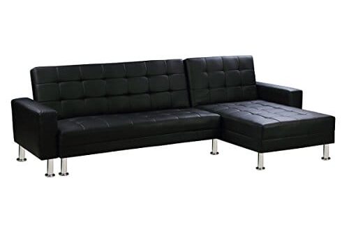 Canapé d'angle convertible Theo noir 4 places Canapé d'angle convertible Theo noir 4 places