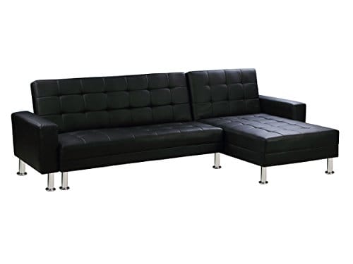 Canapé d'angle convertible Theo noir 4 places Canapé d'angle convertible Theo noir 4 places