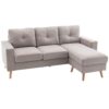 Canapé d'Angle Scandinave 3 Places Gris Clair