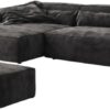 Canapé d'angle Sirpio XL en Microfibre Noir Canapé d'angle Sirpio XL en Microfibre Noir