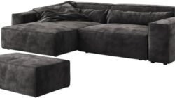 Canapé d'angle Sirpio XL en Microfibre Noir Canapé d'angle Sirpio XL en Microfibre Noir