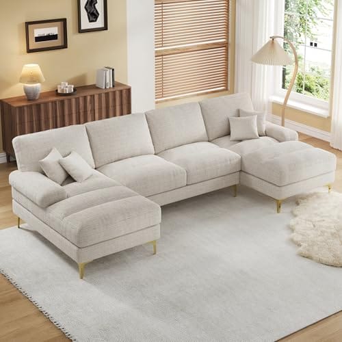Canapé d'angle U moderne 4 places beige Canapé d'angle U moderne 4 places beige
