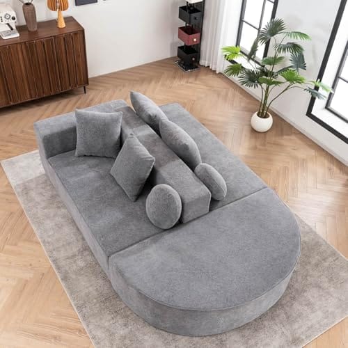 Canapé Lit Modulable 5 Places en Chenille Canapé Lit Modulable 5 Places en Chenille